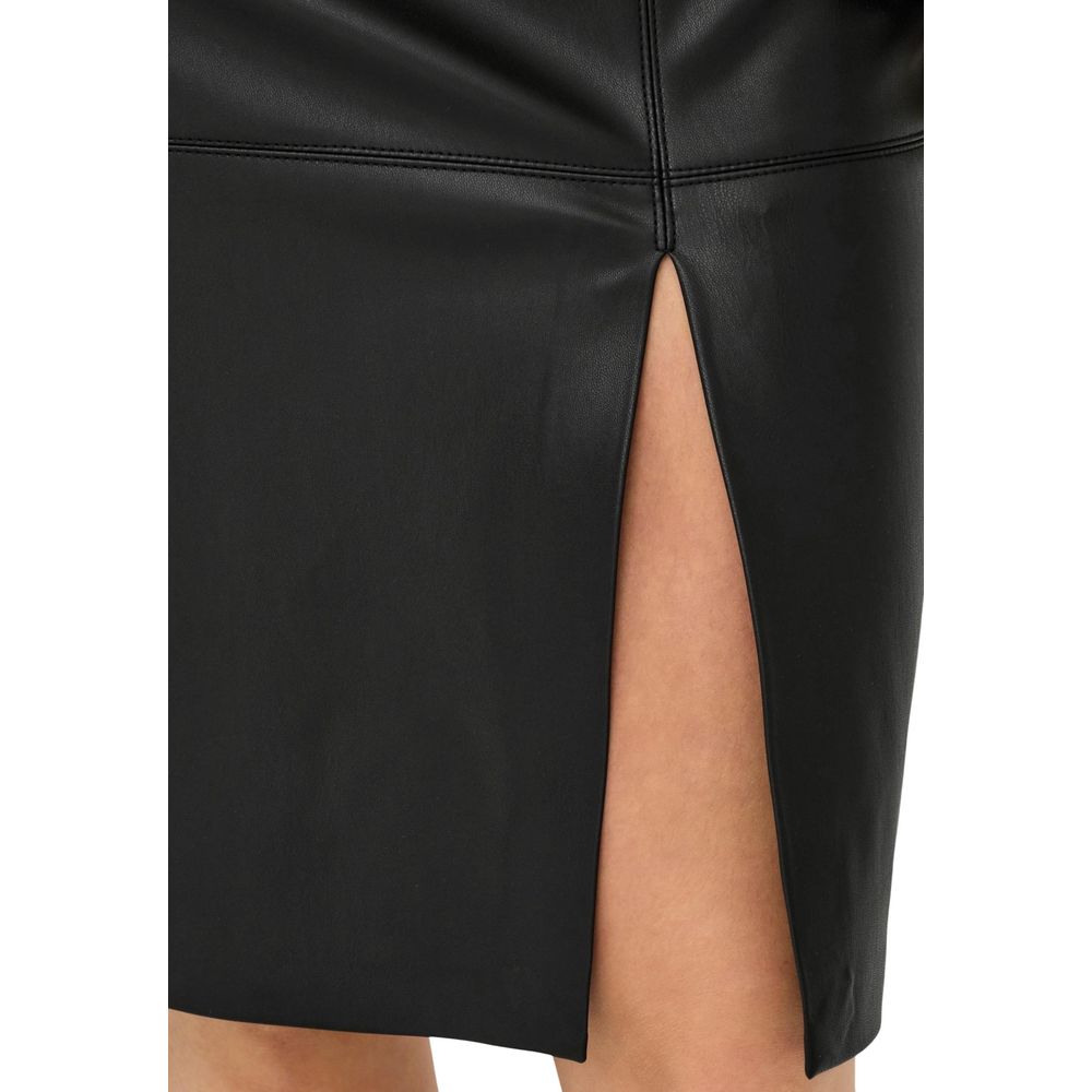 Only ONLOLINE FAUX LEATHER SKIRT OTW NOOS - Black Polyester Long Skirt