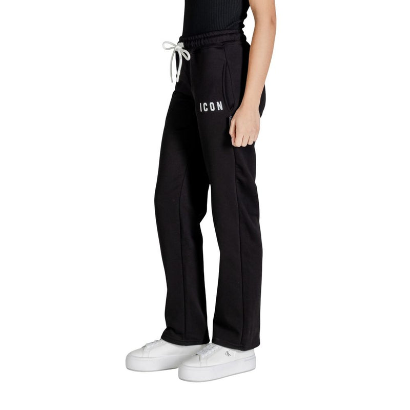Icon Black Cotton Joggers (ICDF2W6P001) - Women's Sportswear