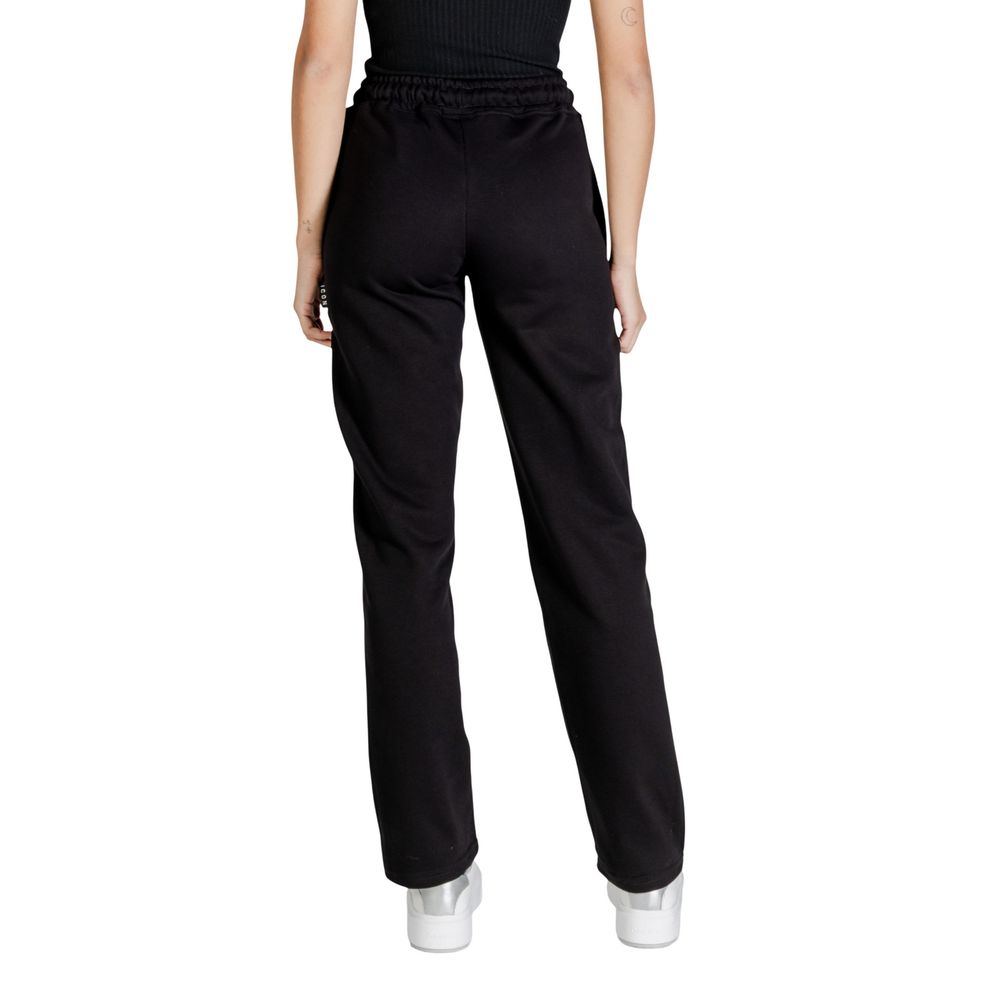 Icon Black Cotton Joggers (ICDF2W6P001) - Women's Sportswear