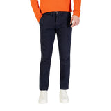 Borghese Blue Cotton Skinny Pants for Men