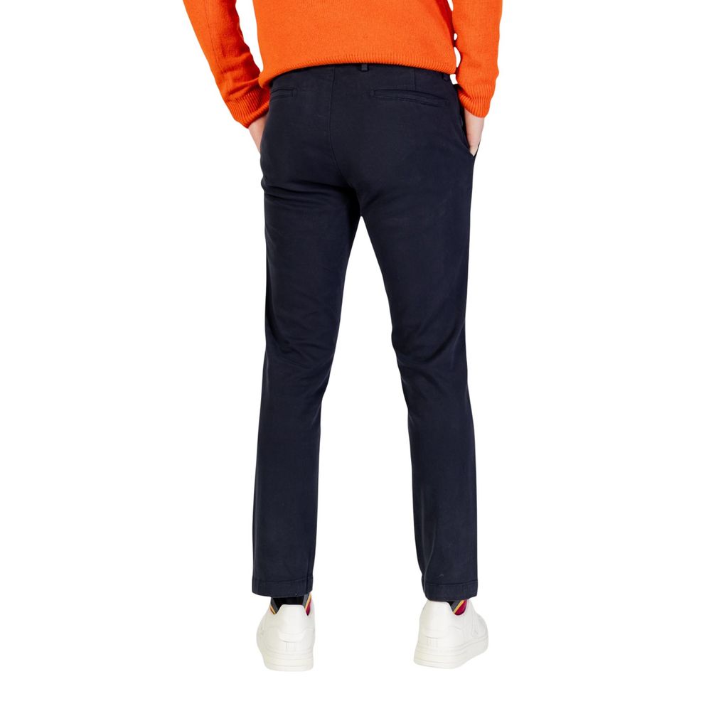 Borghese Blue Cotton Skinny Pants for Men