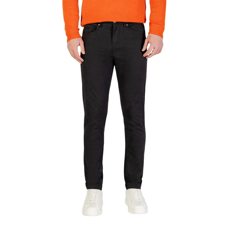 Borghese Gray Cotton Skinny Pants for Men