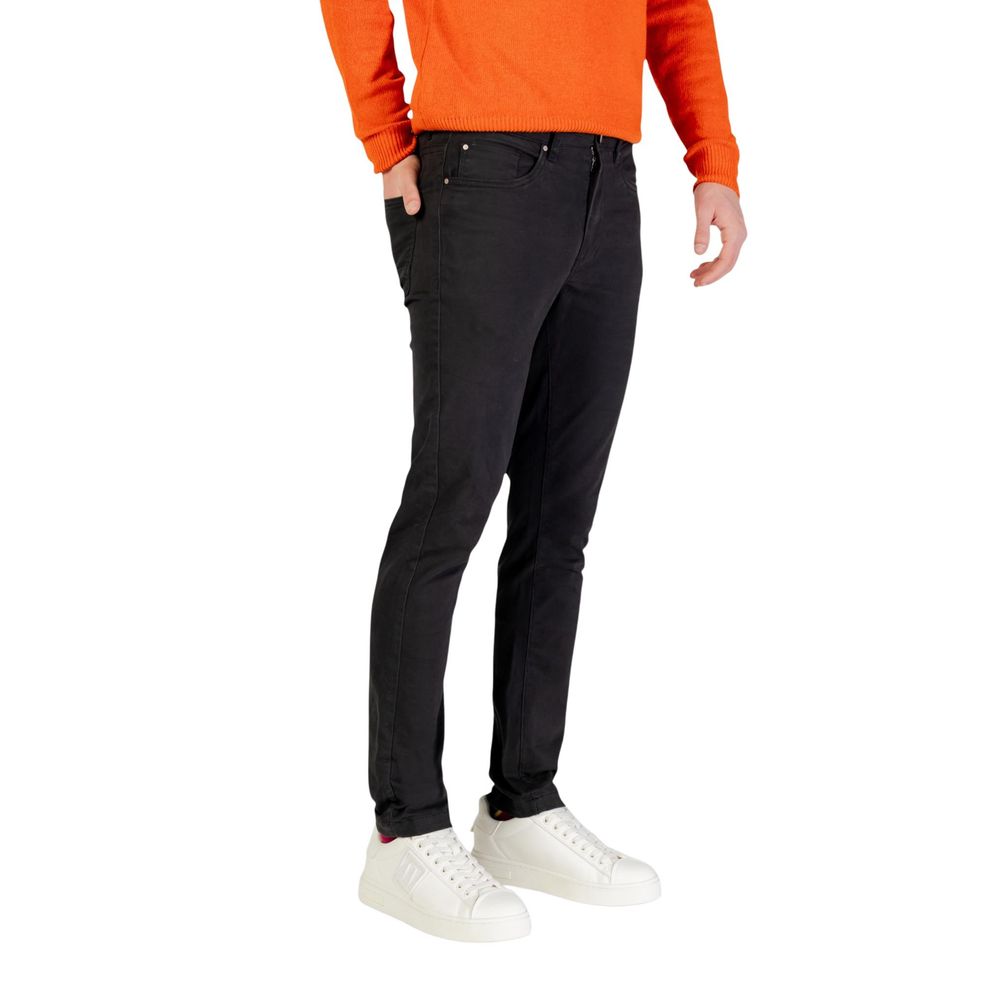 Borghese Gray Cotton Skinny Pants for Men