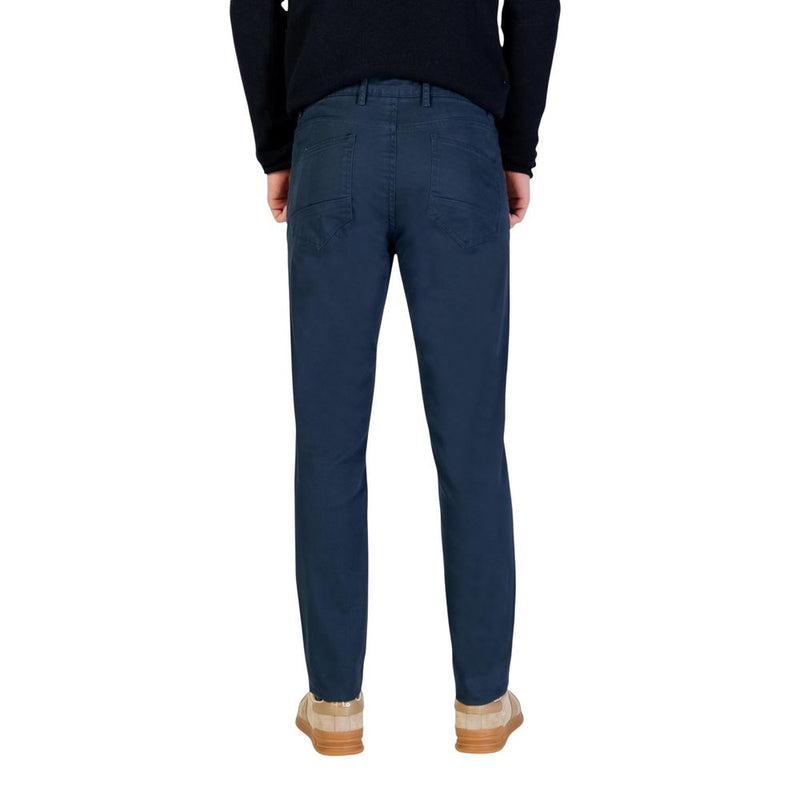 Borghese Blue Katoenen Slimfit Broek