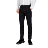 Borghese Black Cotton Skinny Pants for Men