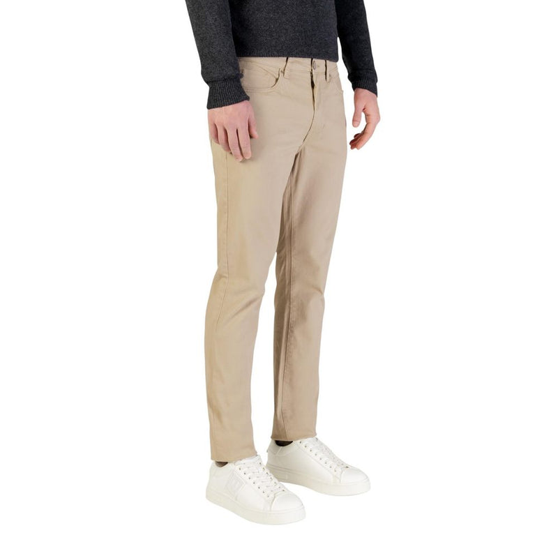 Borghese Beige Cotton Skinny Pants for Men