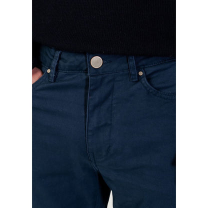 Borghese Blue Katoenen Slimfit Broek