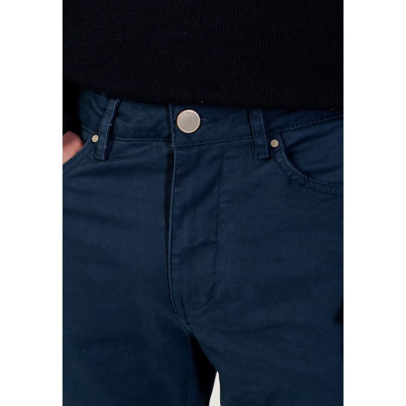 Borghese Blue Katoenen Slimfit Broek