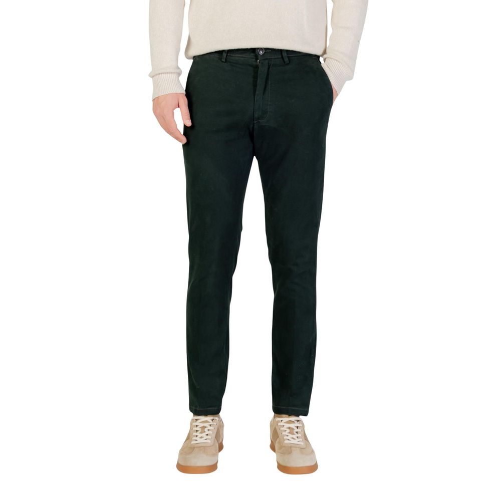 Borghese Green Cotton Skinny Pants for Men