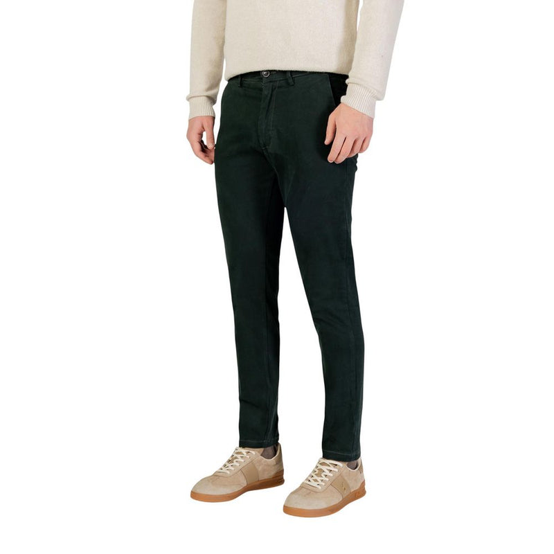 Borghese Groene Katoenen Skinny Broek