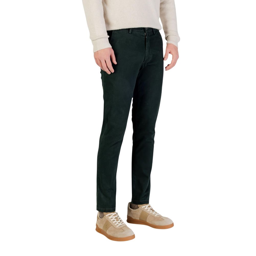 Borghese Green Cotton Skinny Pants for Men