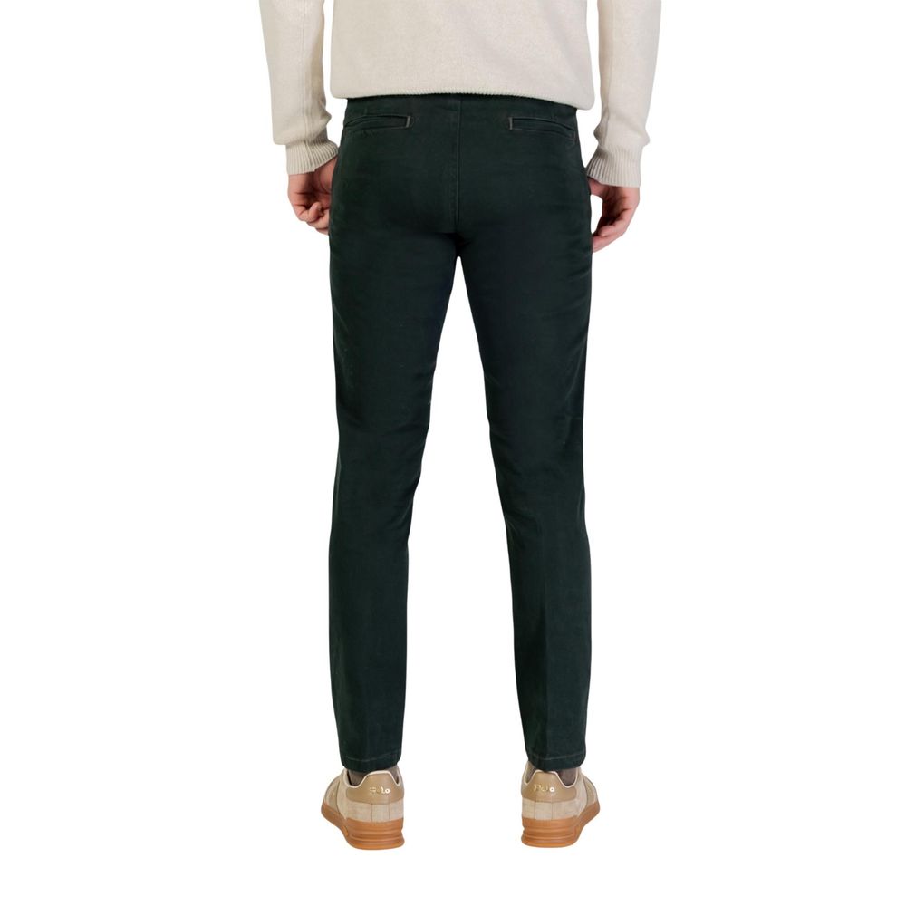 Borghese Green Cotton Skinny Pants for Men