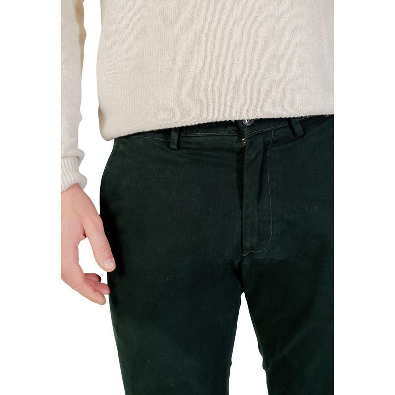 Borghese Groene Katoenen Skinny Broek