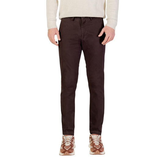 Pantalon skinny en coton marron Borghese