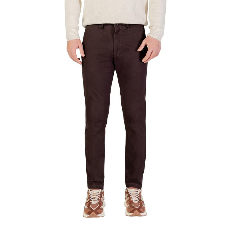 Borghese Brown Cotton Skinny Pants for Men