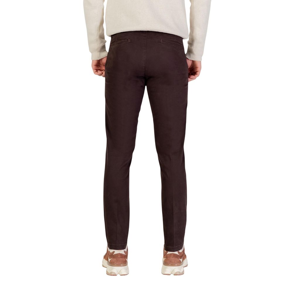 Borghese Brown Cotton Skinny Pants for Men