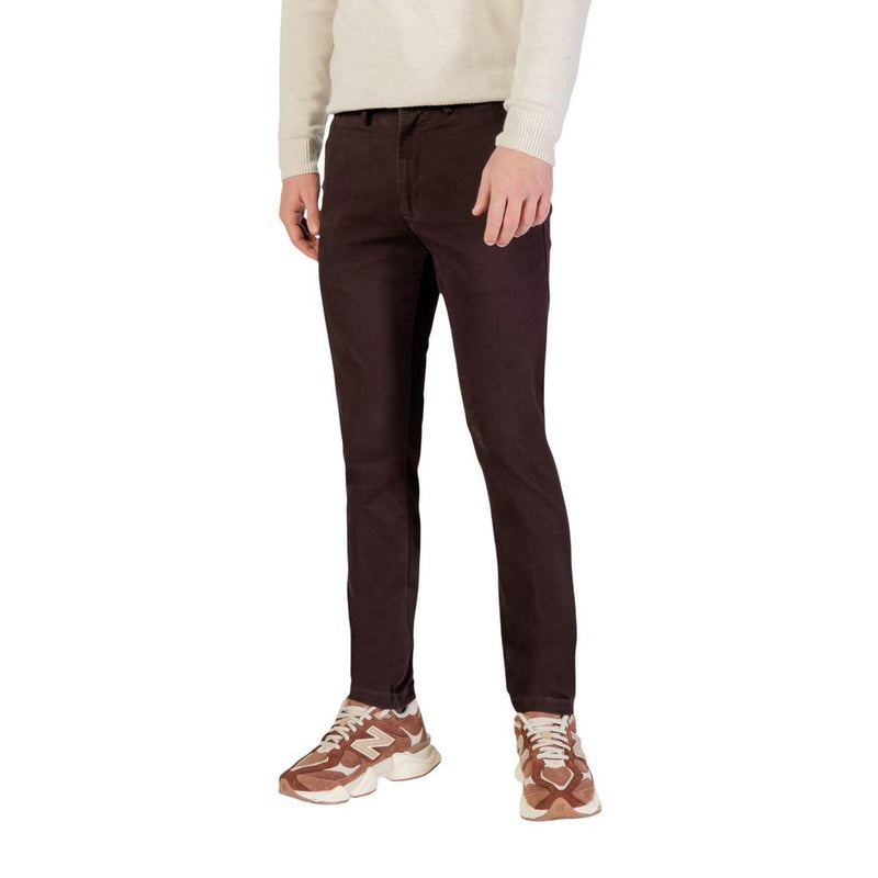 Borghese Brown Cotton Skinny Pants for Men