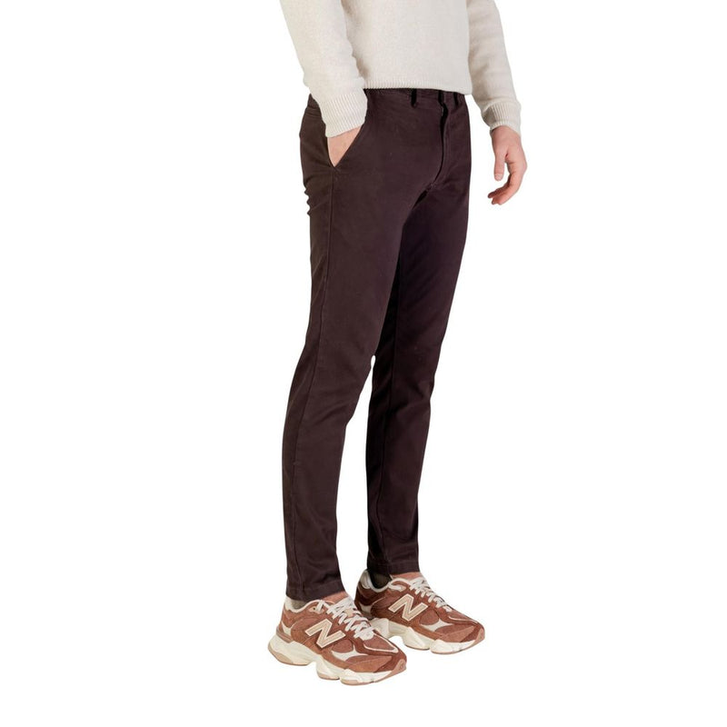 Borghese Brown Cotton Skinny Pants for Men