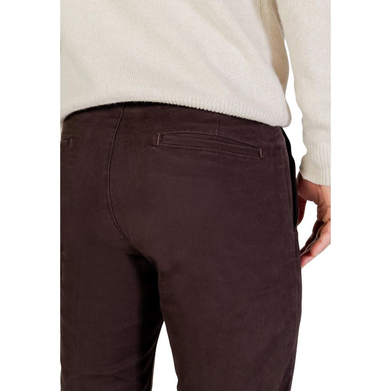 Borghese Brown Cotton Skinny Pants for Men