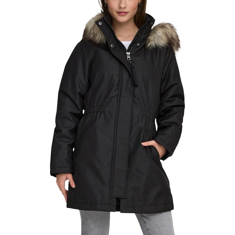 Only ONLMATHILDA Black Winter Fur Parka for Women