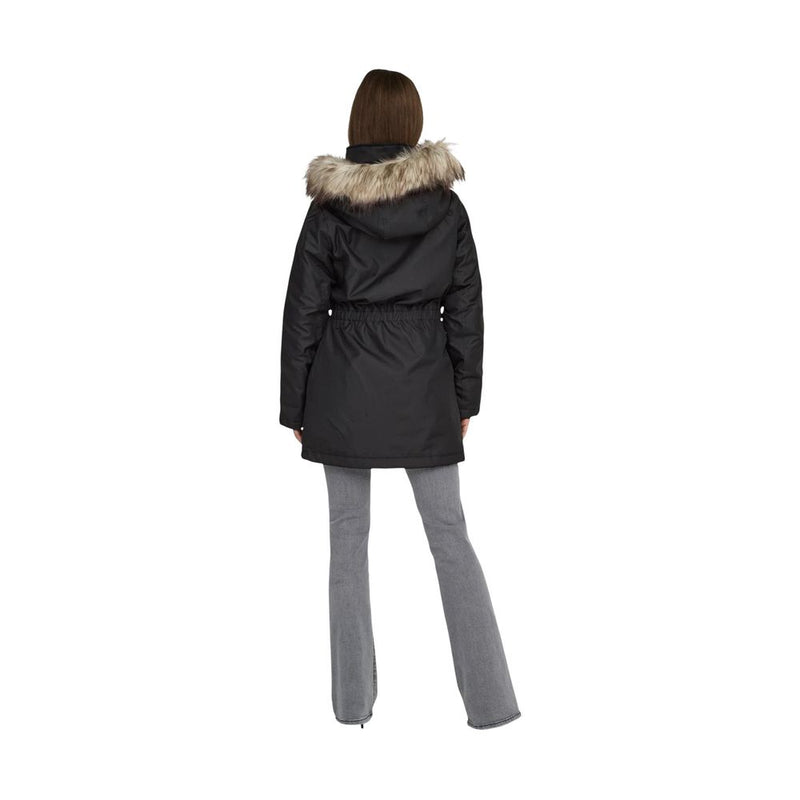 Only ONLMATHILDA Black Winter Fur Parka for Women