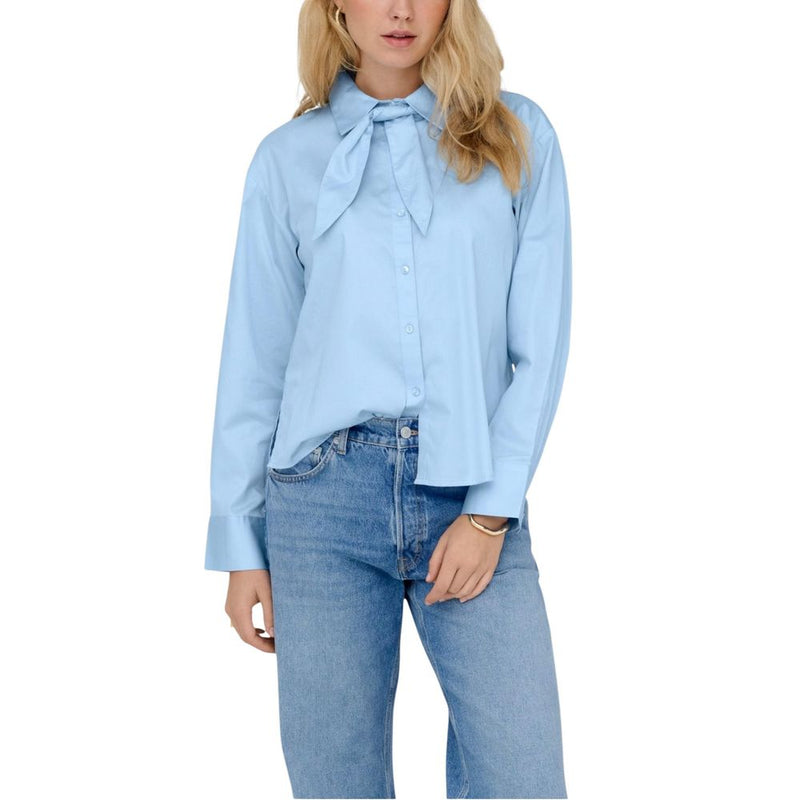 Jacqueline De Yong JDYWILLOW Blue Cotton Blouse for Women