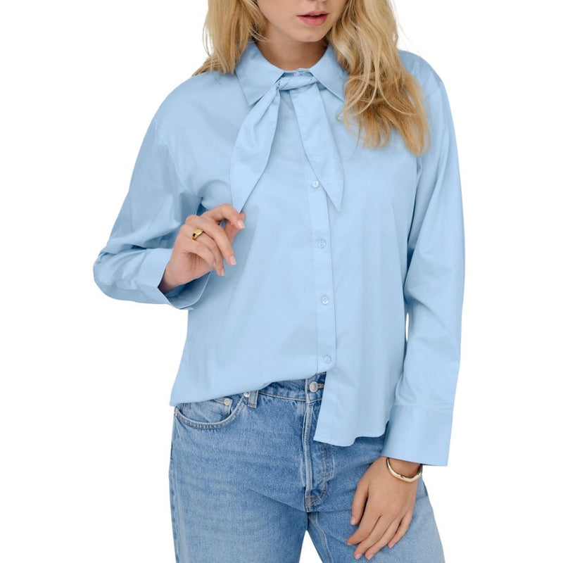 Jacqueline De Yong JDYWILLOW Blue Cotton Blouse for Women