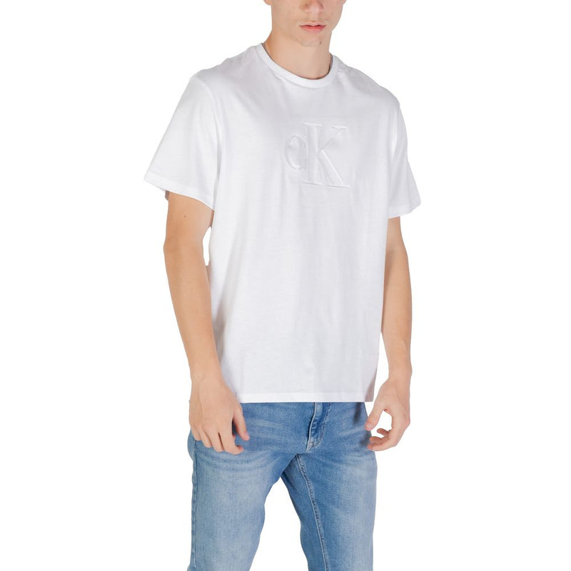 Calvin Klein Jeans White Cotton Sportswear T-Shirt for Men