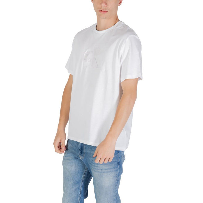Calvin Klein Jeans White Cotton Sportswear T-Shirt for Men