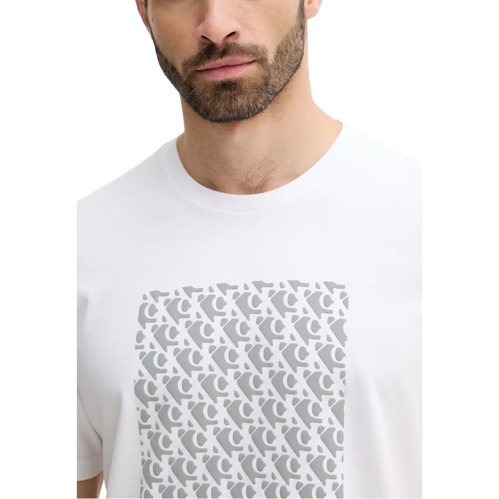 Calvin Klein Jeans White Cotton T-Shirt - SS 20S CK MACRO AOP LV04RC841G
