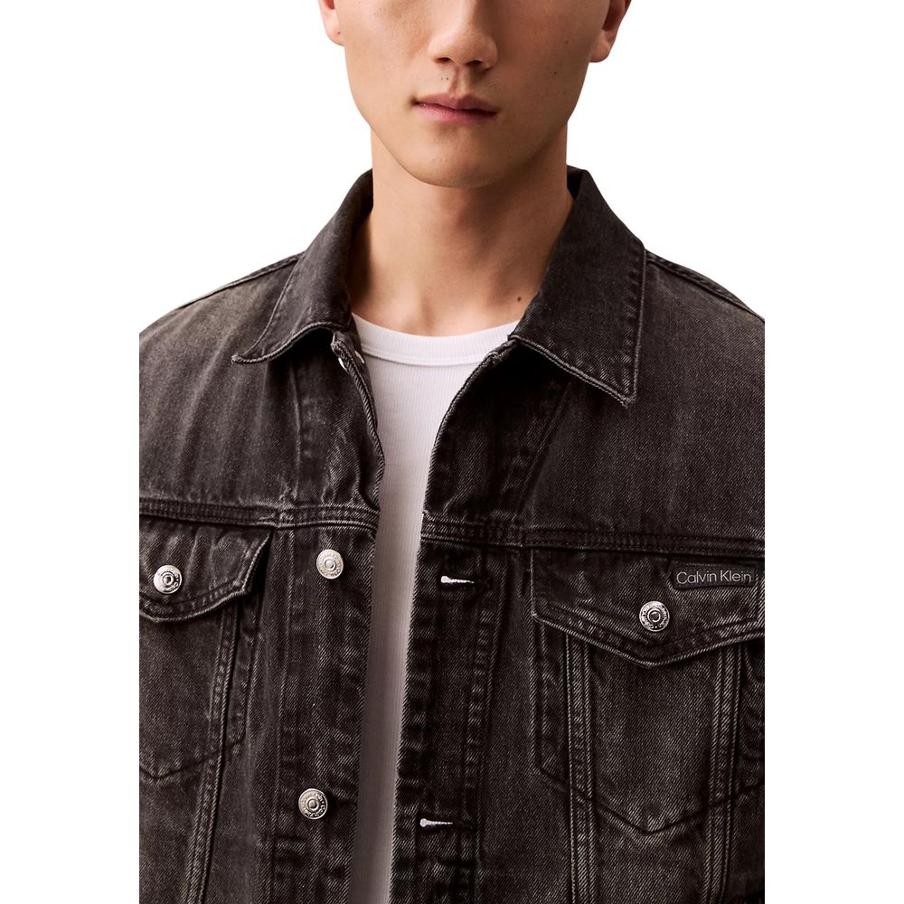 Calvin Klein Jeans 90s Black Fog Trucker Jacket for Men