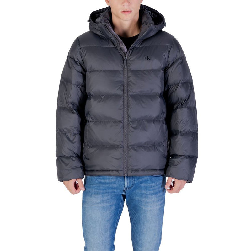 Calvin Klein Jeans Gray Polyamide Coat - Men's Puffer Jacket
