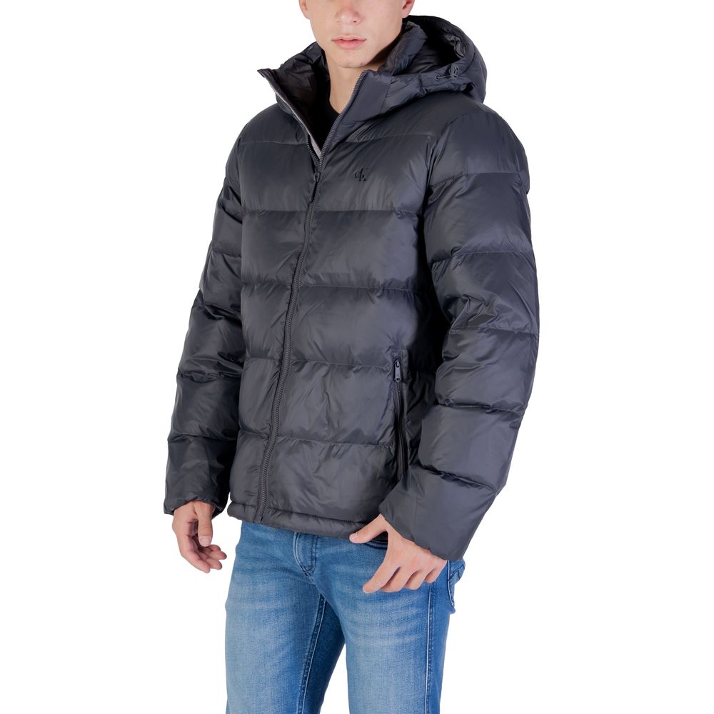 Calvin Klein Jeans Gray Polyamide Coat - Men's Puffer Jacket