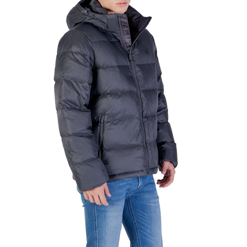 Calvin Klein Jeans Gray Polyamide Coat - Men's Puffer Jacket