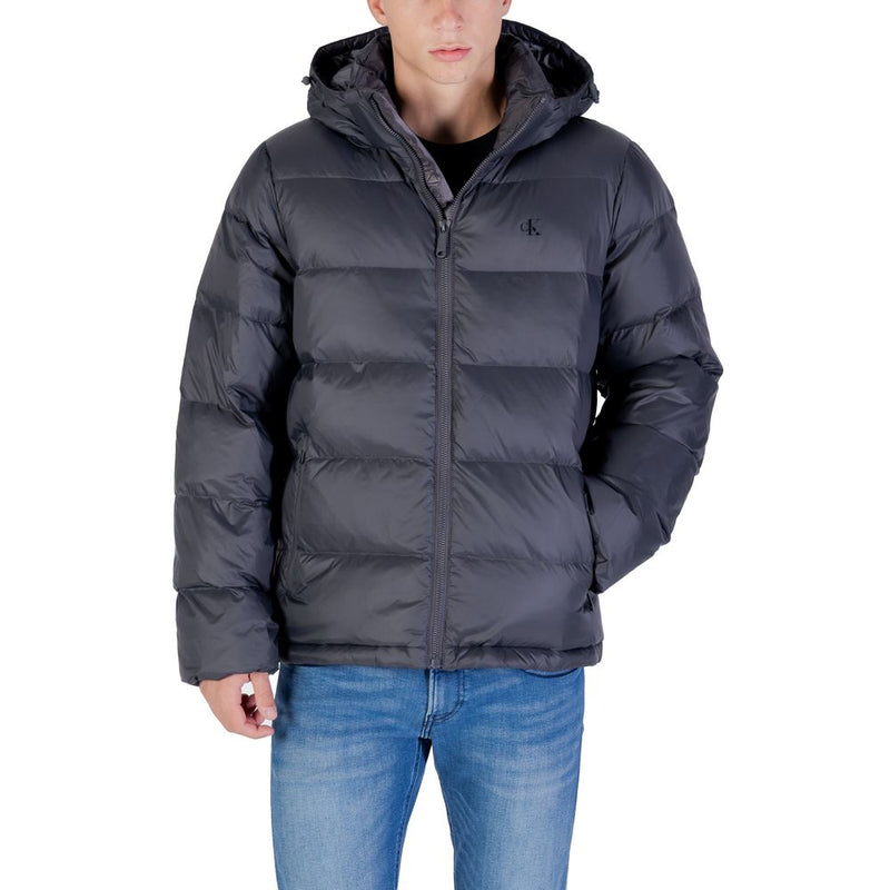 Calvin Klein Jeans Gray Polyamide Coat - Men's Puffer Jacket