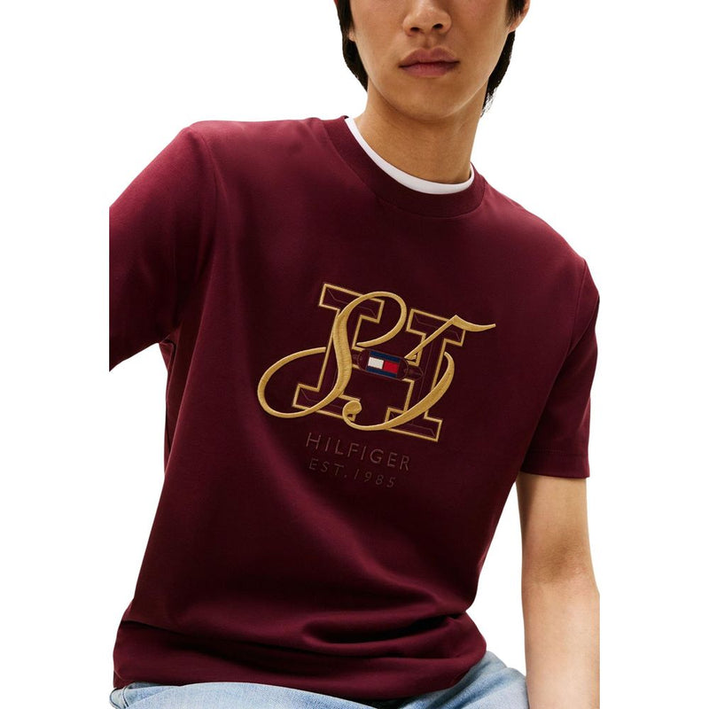 T-shirt en coton bordeaux Tommy Hilfiger