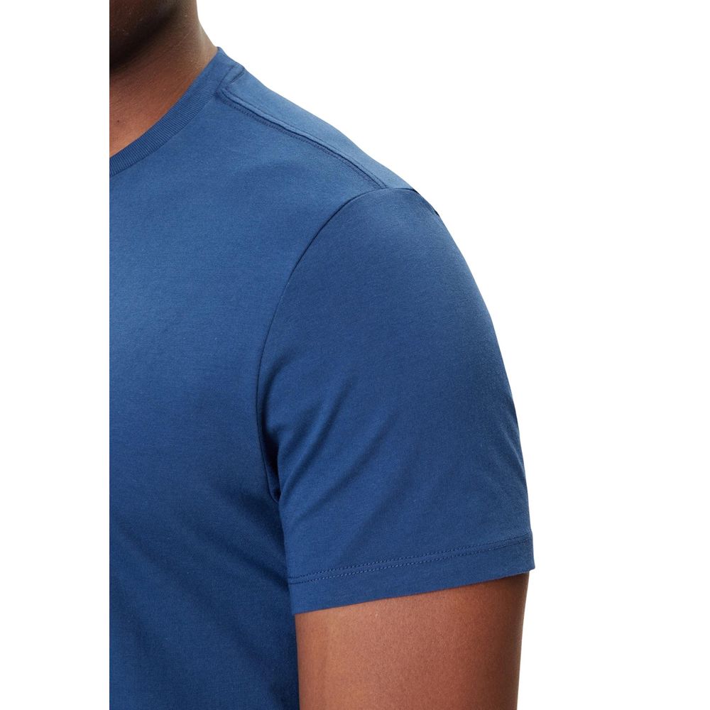Calvin Klein Jeans SS CENTER MONOGRAM Blue Cotton T-Shirt