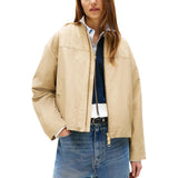Tommy Hilfiger Beige Cotton Nylon Regular Fit Bomber Jacket