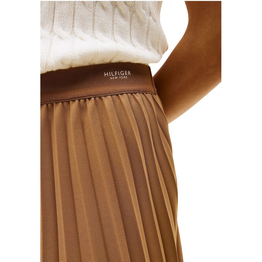 Tommy Hilfiger Fluid Pleated Midi Skirt - Brown
