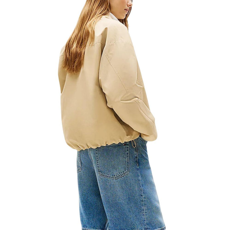 Tommy Hilfiger Beige Cotton Nylon Regular Fit Bomber Jacket