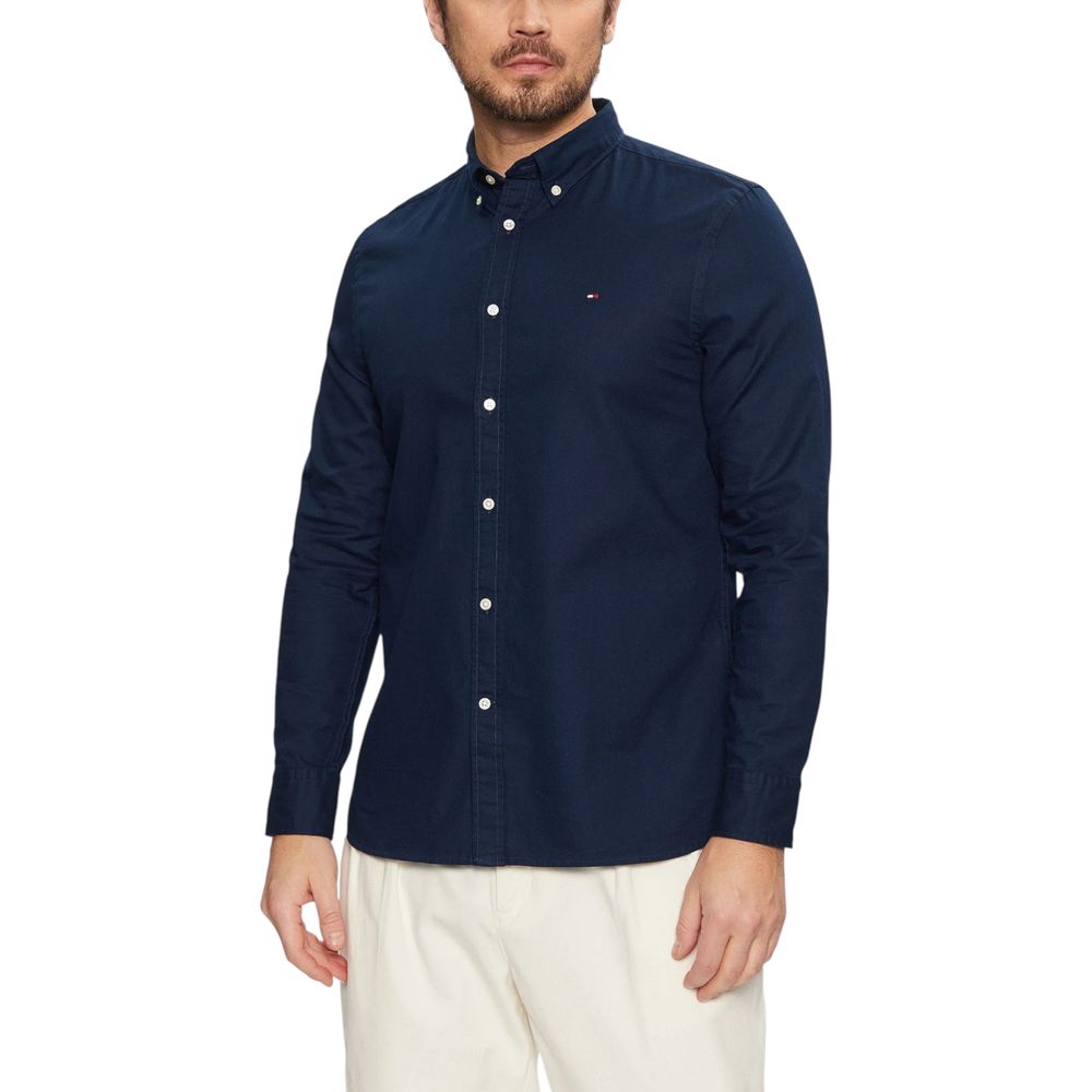 Chemise Tommy Hilfiger en coton recyclé bleu