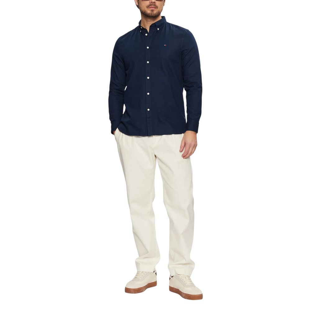 Chemise Tommy Hilfiger en coton recyclé bleu