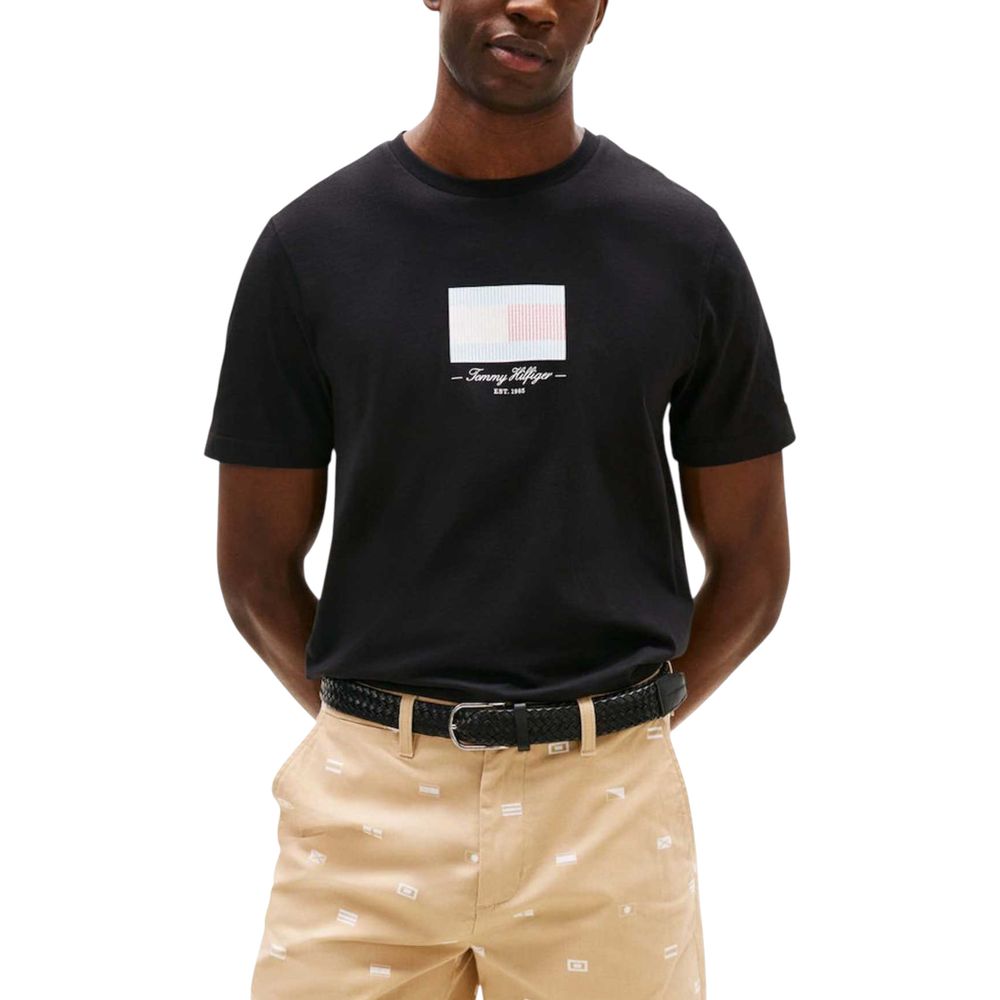 T-shirt Tommy Hilfiger noir en coton recyclé