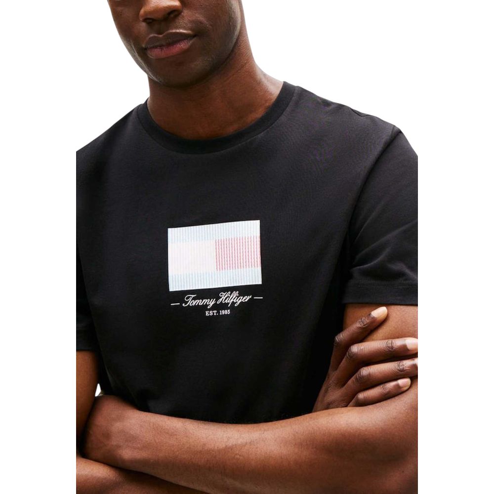 T-shirt Tommy Hilfiger noir en coton recyclé