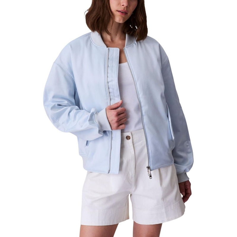 Calvin Klein Jeans Blue Recycled Polyester Satin Bomber Jacket