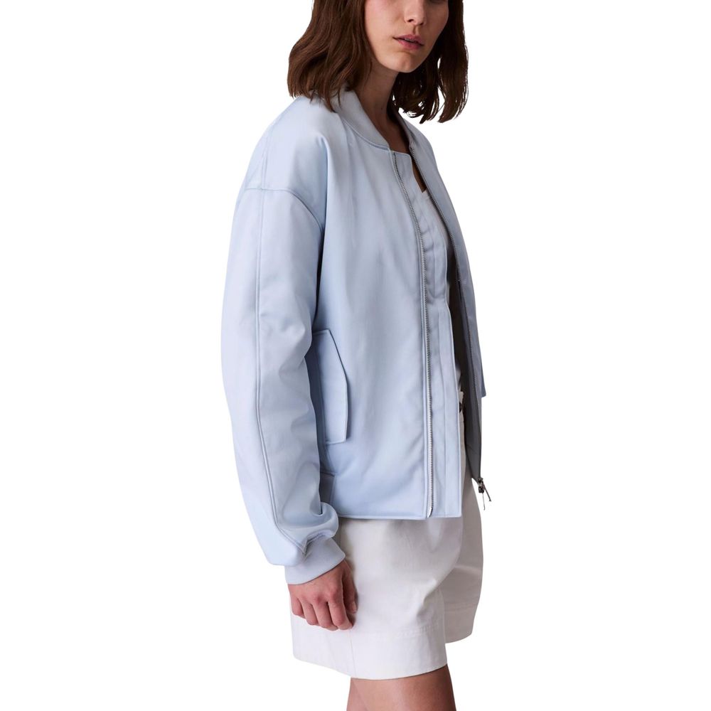 Calvin Klein Jeans Blue Recycled Polyester Satin Bomber Jacket
