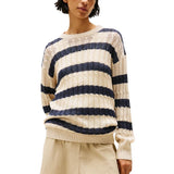Tommy Hilfiger Beige Linen Cable Knit Sweatshirt for Women