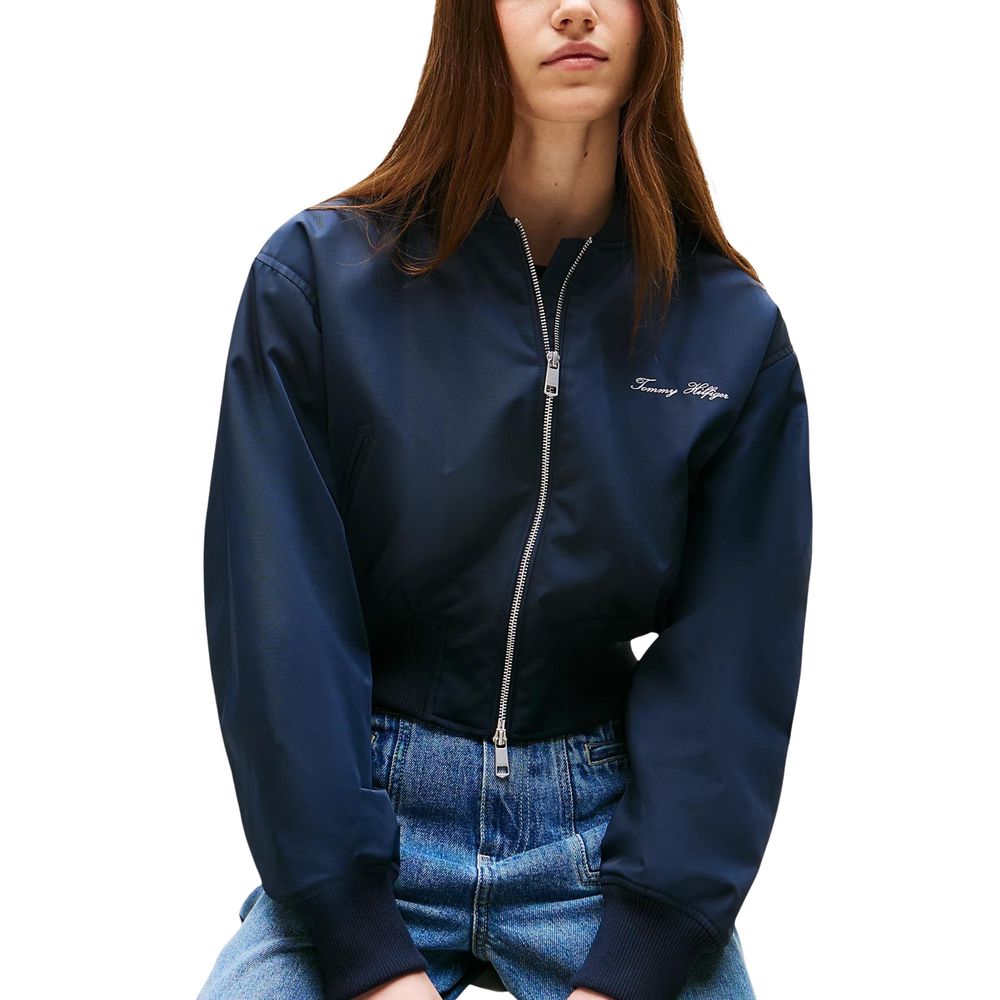 Tommy Hilfiger Veste Bomber Femme en Polyester Recyclé - Bleu