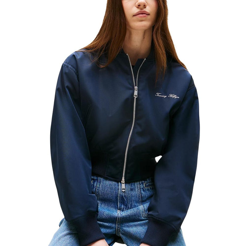 Tommy Hilfiger Veste Bomber Femme en Polyester Recyclé - Bleu