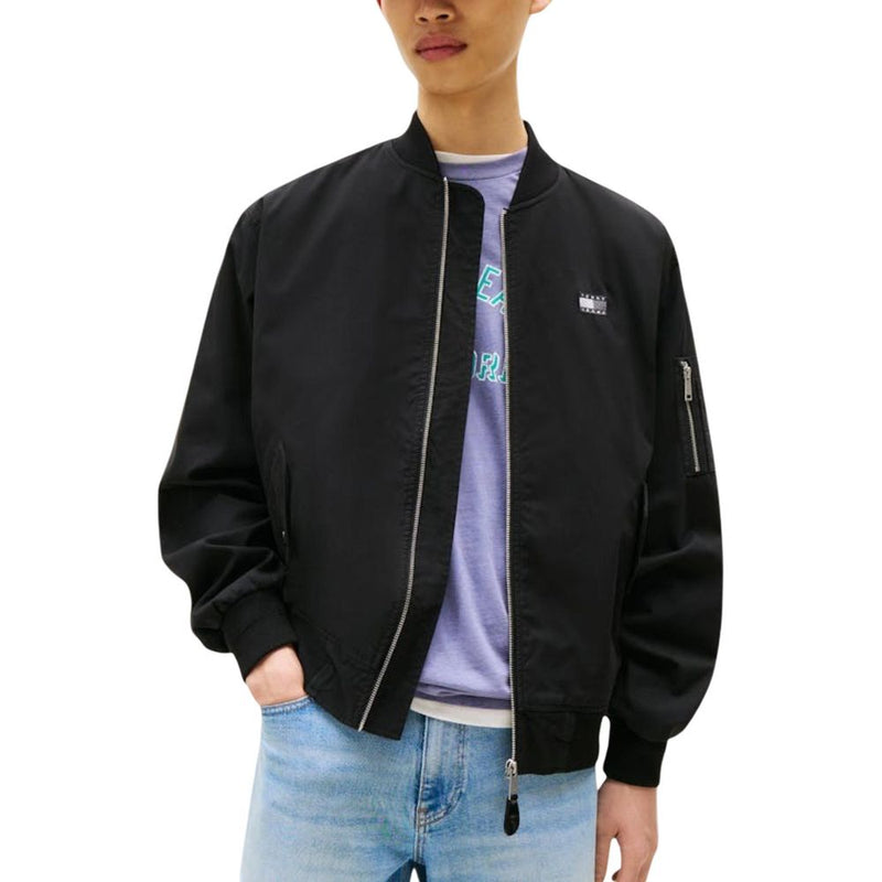 Blouson bombardier Tommy Hilfiger en jean de coton recyclé noir